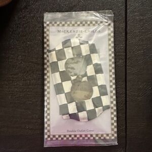 MacKenzie-Childs Black and White Checkered Double Outlet Cover